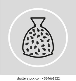 sunflower seeds, a bag, vector icon, eps10