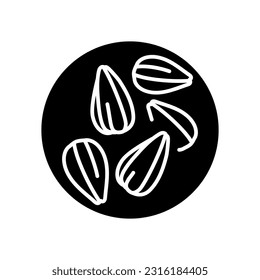 Sunflower seeds black line icon. Natural organic super food. Pictogram for web page, mobile app, promo.