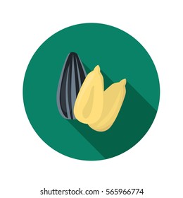 Sunflower seeds color icon in cartoon design