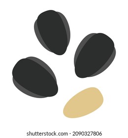 sunflower seeds flat clipart vector illustration