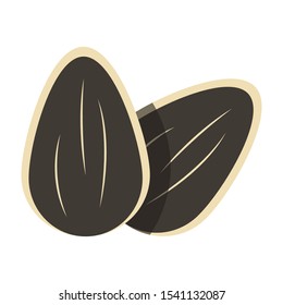 sunflower seeds flat icon on white background. You can be used sunflower seeds icon for several purposes.