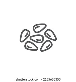 Sunflower seeds icon. Outlined vector illustration