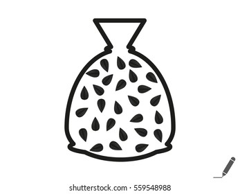 sunflower seeds, icon, vector illustration eps10