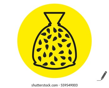 sunflower seeds, icon, vector illustration eps10