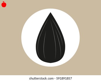 sunflower seeds, icon, vector illustration eps10