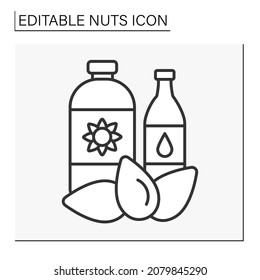  Sunflower seeds line icon. Healthy oil for food preparation. Nuts concept. Isolated vector illustration. Editable stroke