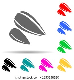 sunflower seeds multi color style icon. Simple glyph, flat vector of nuts icons for ui and ux, website or mobile application