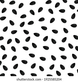 Sunflower seeds on a white background, isolated from the background.Suitable for printing on fabric. Vector graphics 