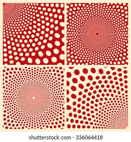 sunflower seeds pattern in red and ivory