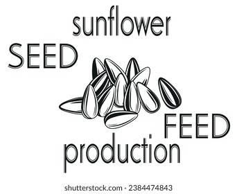 sunflower seeds production black and white store front poster