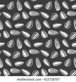 Sunflower seeds seamless pattern