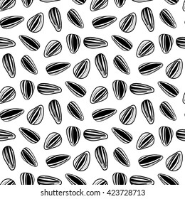 Sunflower seeds seamless pattern