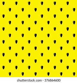 Sunflower seeds seamless pattern background. Black and yellow colors.