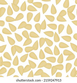 Sunflower seeds. Seamless pattern. Color vector illustration. Flat style.