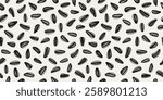 Sunflower seeds seamless pattern. Hand drawn sunflower seeds doodle pattern. Design for fabric, textile, covers, gift wrap, wallpaper.