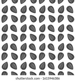 Sunflower seeds seamless pattern. Healthy organic vegetarian snack