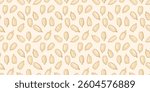 Sunflower seeds seamless pattern, peeled sun flower oil kernels vector background. Realistic sun flower bird seeds tile, grains without shell