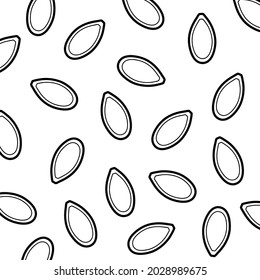 Sunflower seeds seamless pattern. Vector packaging design.
