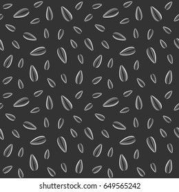 Sunflower seeds seamless pattern. Vector packaging design.