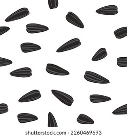 sunflower seeds. Seamless texture vector ready design for textile, fabric, surface textures, packaging.