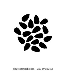 Sunflower seeds silhouette icon vector flat design.