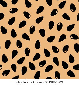 
sunflower seeds vector pattern, seamless light background for textiles.