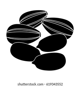 Sunflower seeds.Different kinds of nuts single icon in black style vector symbol stock illustration.