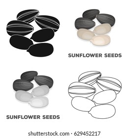 Sunflower seeds.Different kinds of nuts single icon in cartoon style vector symbol stock illustration.