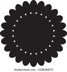 sunflower shaped simple icon vector