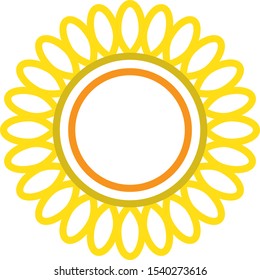sunflower shaped simple icon vector