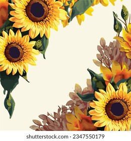 sunflower side border design background