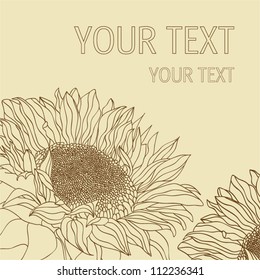 sunflower silhouette  background