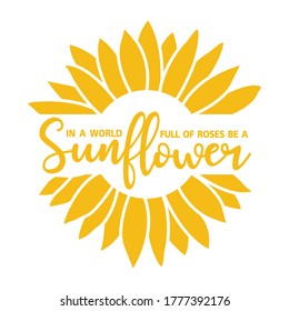 Sunflower silhouette, cutting frame, Yellow summer flower