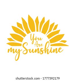 Sunflower silhouette, cutting frame, Yellow summer flower