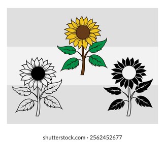 Sunflower, Sunflower Sunflower Silhouette, Flower , Floral, Summer Flower, Sunflower Png, Sun flower