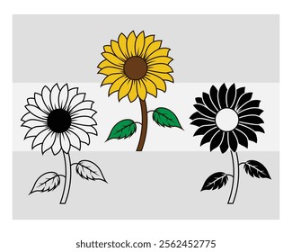 Sunflower, Sunflower Sunflower Silhouette, Flower , Floral, Summer Flower, Sunflower Png, Sun flower