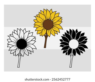 Sunflower, Sunflower Sunflower Silhouette, Flower , Floral, Summer Flower, Sunflower Png, Sun flower