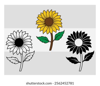 Sunflower, Sunflower Sunflower Silhouette, Flower , Floral, Summer Flower, Sunflower Png, Sun flower