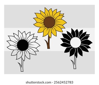 Sunflower, Sunflower Sunflower Silhouette, Flower , Floral, Summer Flower, Sunflower Png, Sun flower