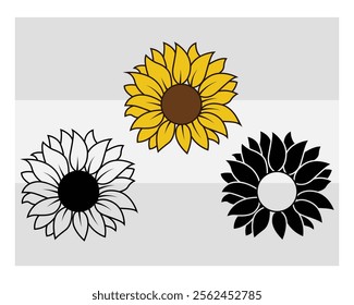 Sunflower, Sunflower Sunflower Silhouette, Flower , Floral, Summer Flower, Sunflower Png, Sun flower