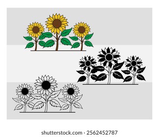 Sunflower, Sunflower Sunflower Silhouette, Flower , Floral, Summer Flower, Sunflower Png, Sun flower