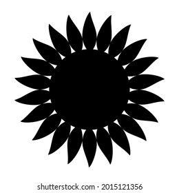 Sunflower silhouette icon. Outline logo for vegetable oil, natural eco product. Vector illustration isolated on white.