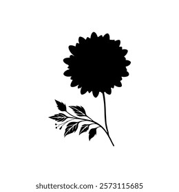 Sunflower silhouette icon vector design.