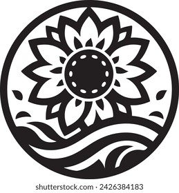 Eine Sonnenblume Silhouette Vektor-Symbol Illustration 