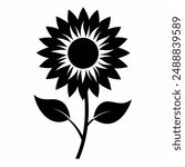 A sunflower silhouette vector illustration