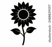 A sunflower silhouette vector illustration