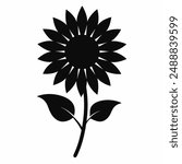 A sunflower silhouette vector illustration
