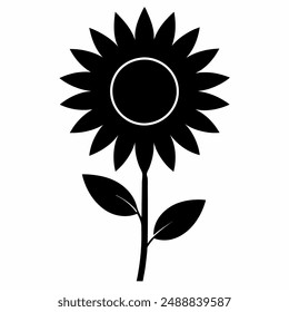 A sunflower silhouette vector illustration