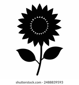 A sunflower silhouette vector illustration