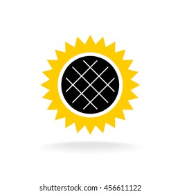 Sunflower simple color icon. 